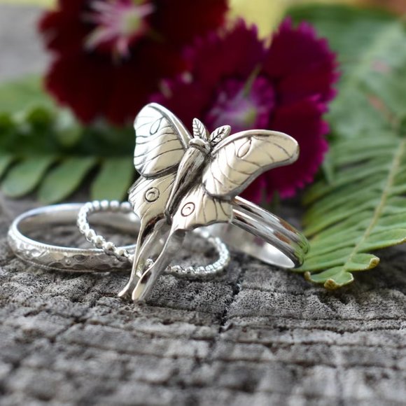 Jewelry | Vintage Butterfly Moth Retro Silver Insect Ring | Poshmark